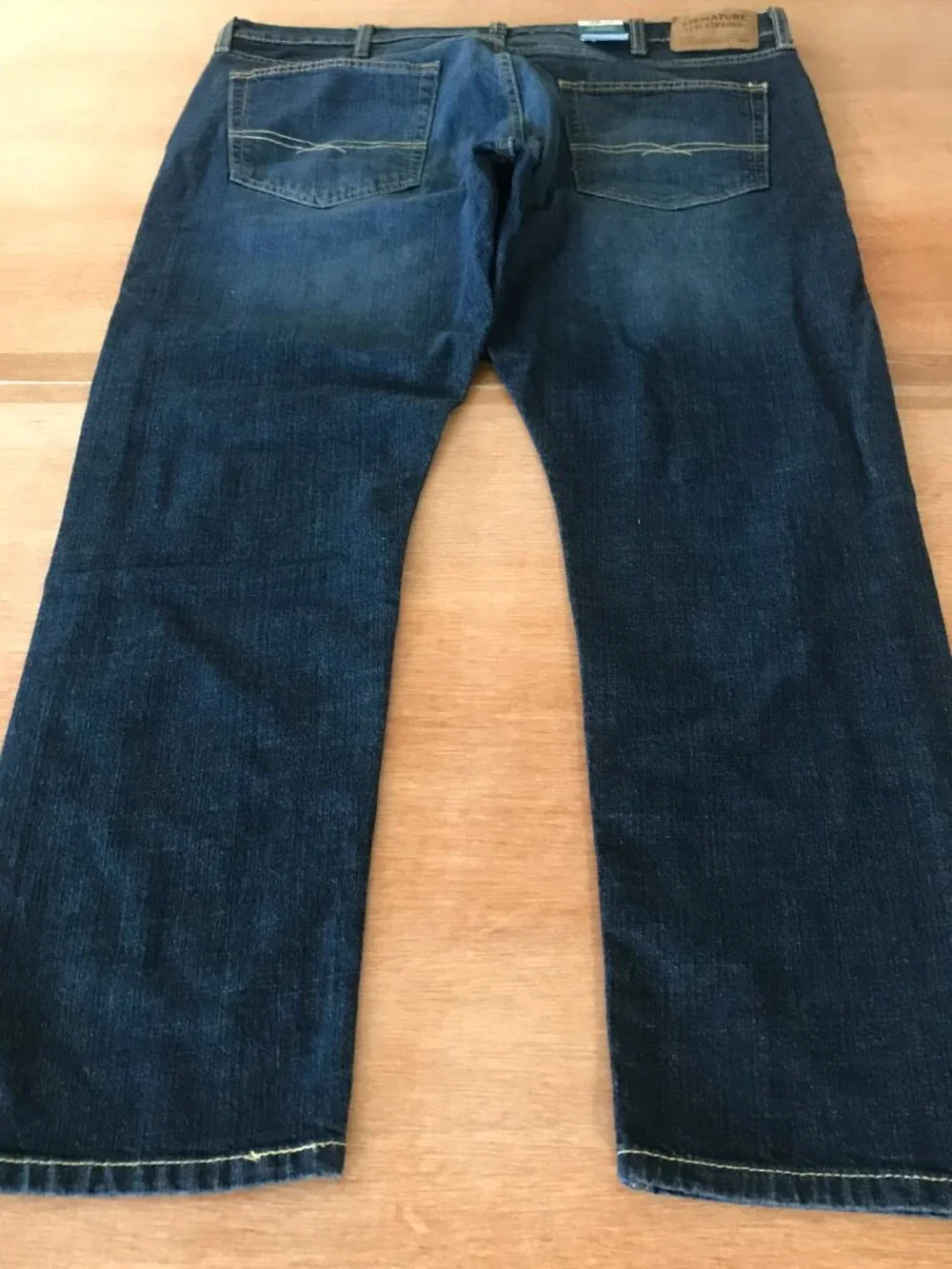 Levi Strauss Signature Flex Regular Taper Jeans Men 38x28 Blue Mid Rise Stretch